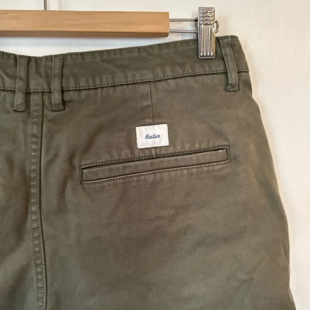 Katin Chino Shorts Olive Green Stretch Cotton Blend | Mens 31